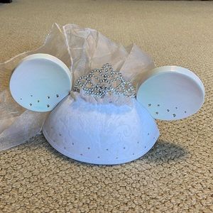 Minnie Mouse Wedding Bride Ears Hat Disney NWT